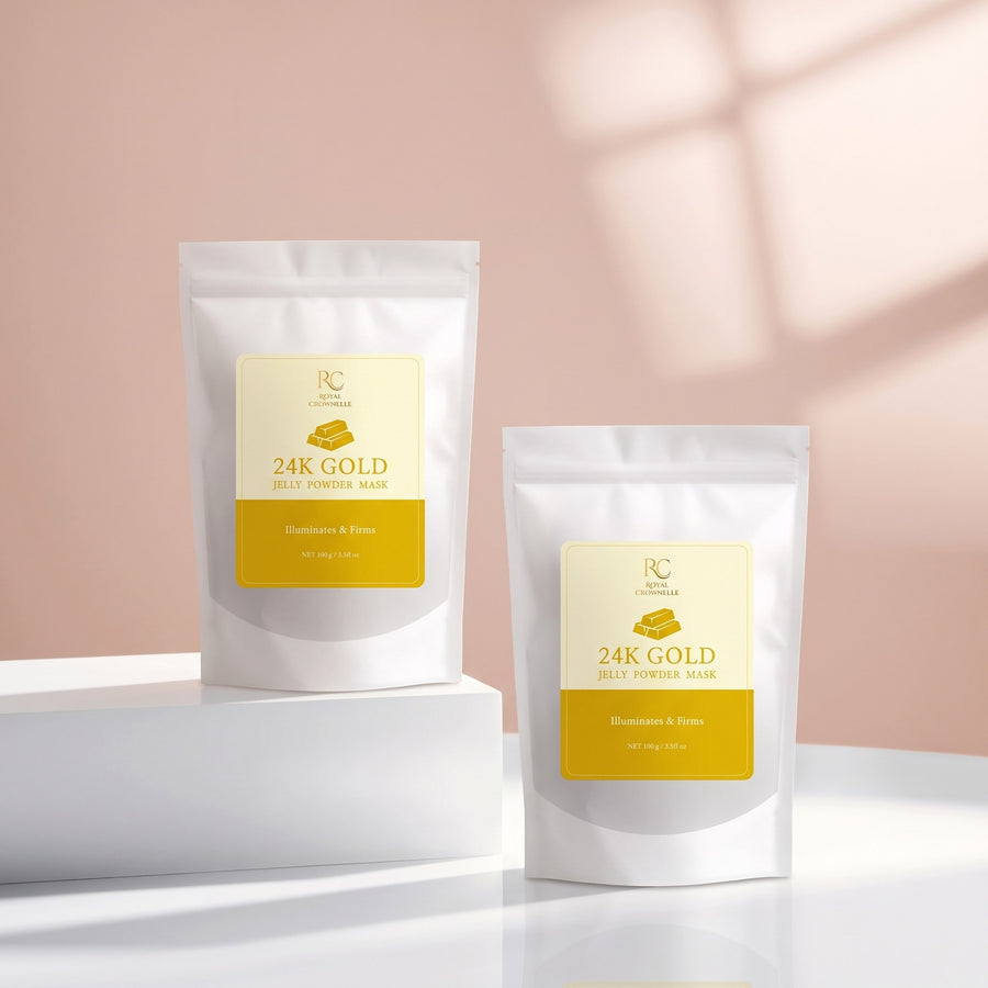 24K Gold Jelly Powder Mask carton and container