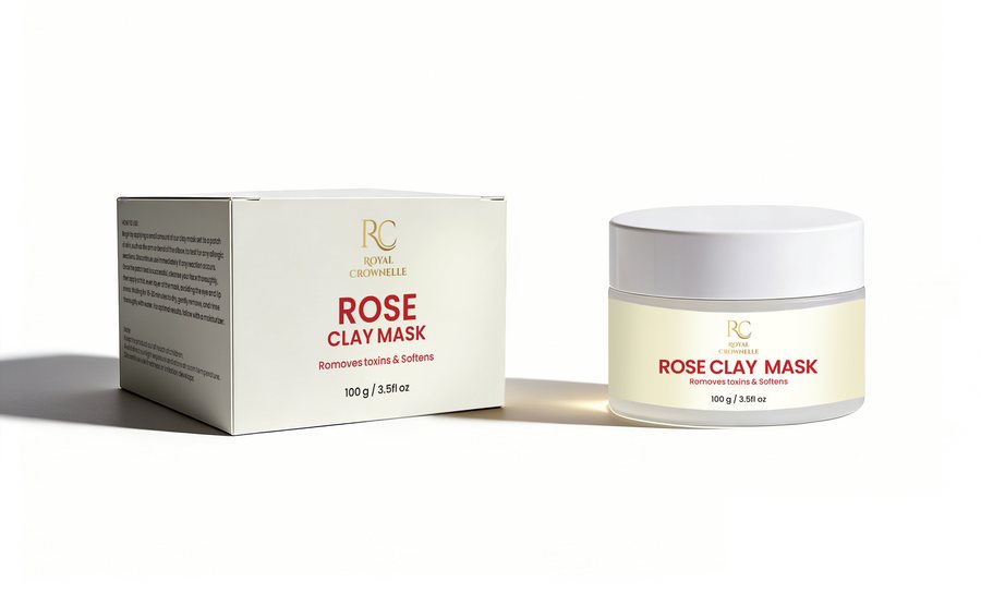 Rose Clay Mask carton and container