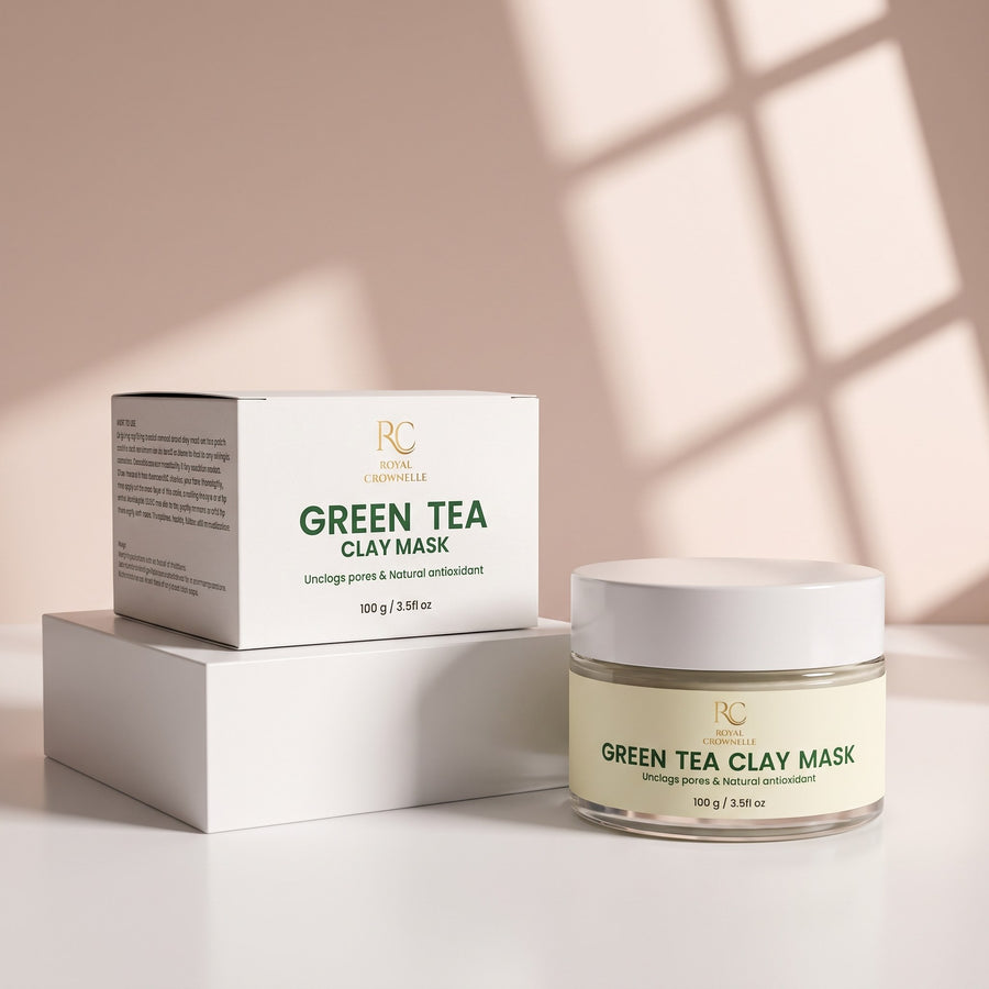 Green Tea Clay Mask carton and container