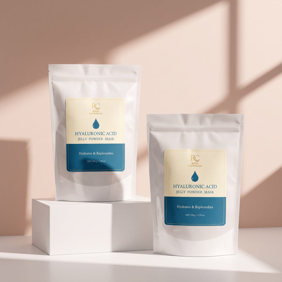 Hyaluronic Acid Jelly Powder Mask carton and container