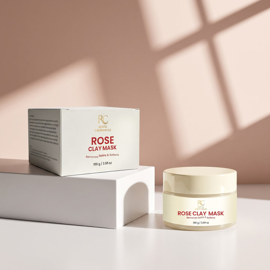 Rose Clay Mask carton and container