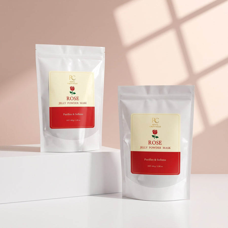 Rose Jelly Powder Mask carton and container