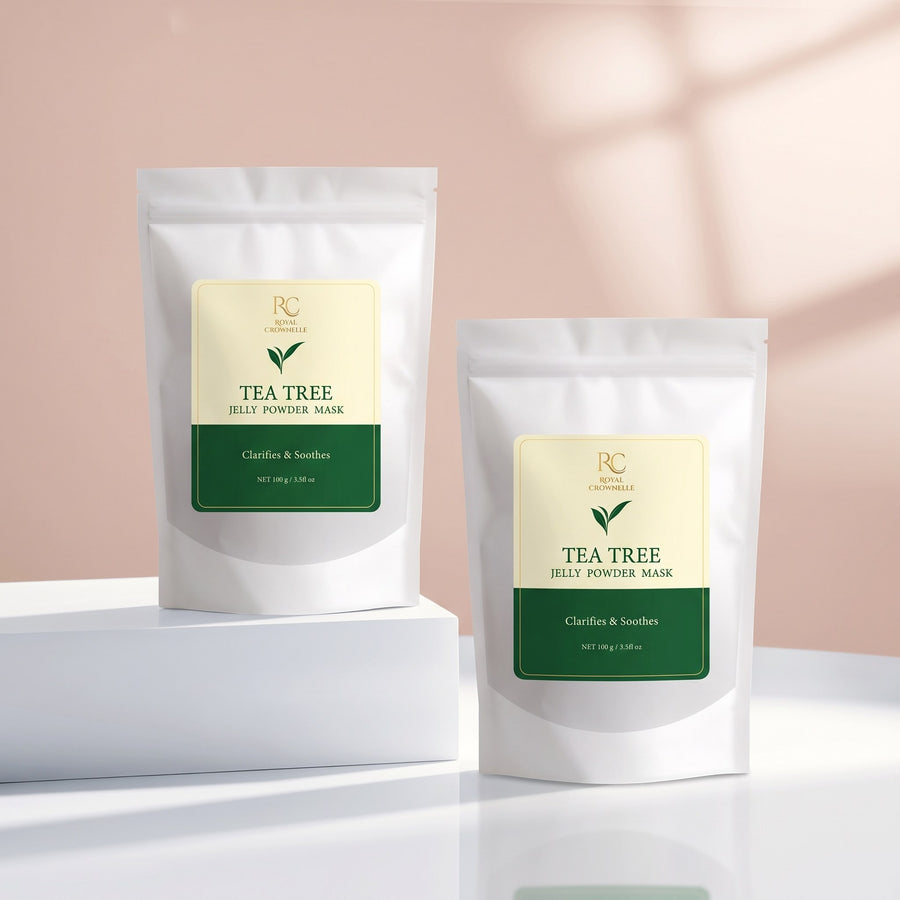 Tea Tree Jelly Powder Mask carton and container